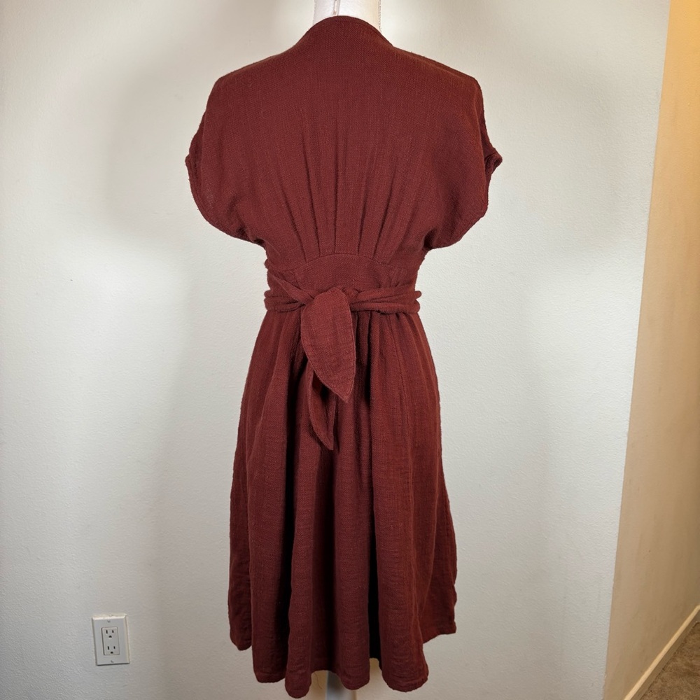 Free People Rust Button-Down Dress - Picture 3 of 9